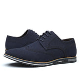 Suede Leather Men's Brogue Casual Shoes Lace Up Moccasins Shoes Vintage Classic Dress Mart Lion   