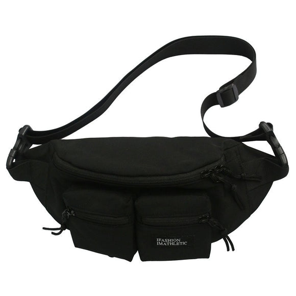 Black Waist Pack Casual Chest Bag Unisex Crossbody Pouch Waterproof Outdoor Messenger Bag Men's Belt Phone Pouch Travel Mart Lion Default Title  