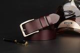 Real Cow Genuine Leather Belts for Men's Pin Buckle Waist Belt Strap Mart Lion   