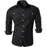 Sportrendy Men's Shirts Dress Casual Leopard Print Stylish Design Shirt Tops Yellow Mart Lion JZS004-Black M 