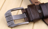 Genuine Leather for Men's Jeans Belt Strap Luxury Brand Pin Buckle Belts Cummerbunds Ceinture Homme Mart Lion   