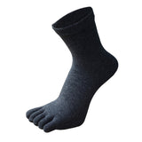 Unisex Solid Color Men's Toe Socks Women Combed Cotton Black Harajuku Kimono Flip Flop 5 Finger Socks Mart Lion Dark gray EU(37-43) 
