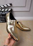 Summer Men dress leather shoes Noble Wedding dresses Shoes model Dancing Trend Mart Lion golden 37 China