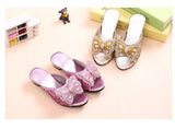 Girls Sandals Princess Slippers Summer Children Shoes Sequins Butterfly High Heels Casual Slip Leather Kids Mart Lion   