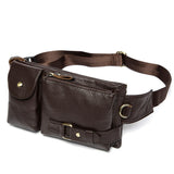 Genuine Leather Waist Packs Men's Waist Bags Fanny Pack Belt Bag Phone Bags Travel Small Waist Bag Leather Mart Lion 9080-coffee China 
