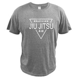 Brazilian Jiu Jitsu T shirt Martial Art Wu Shu Tee Profession Skill Creative Design Top Casual Cotton Mart Lion Gray EU Size S 