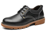 Genuine Leather Men's Casual Shoes Winter Plus Velvet Footwear Brown Boots Designer Shoes Formal Oxford