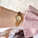 Women Gold Watches INS Carved Natural Fritillaria Face Small Gold Watch 30m Waterproof Movement Mart Lion A  