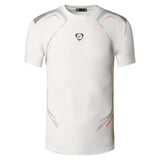 jeansian Men's Sport Tee Shirt Shirt Tops Gym Fitness Running Workout Football Short Sleeve Dry Fit LSL017 White Mart Lion LSL020-White US S China