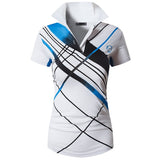 jeansian Women Casual Designer Short Sleeve T-Shirt Golf Tennis Badminton OceanBlue2 Mart Lion   