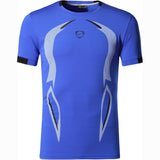 Men's Sport Tee Shirts Running Workout Training Gym Fitness Running Mart Lion LSL187-Blue US S 