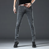 Clothing Men's Jeans Grey Elasticity Slim Skinny Casual Classic Edition Type Male Denim Pants Mart Lion   