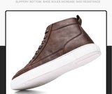 Top Men's Casual Shoes Luxury Black Gray Brown Sneakers Leather Breathable Soft Walking Footwear