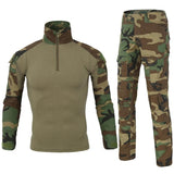 Men's Tactical Camouflage Sets Military Uniform Combat Shirt+Cargo Pants Suit Outdoor Breathable Sports Clothing Mart Lion Jungle Camo S 