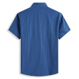 Short Sleeve Men's Pure Cotton Summer Plaid Men's Shirts Formal Casual Slim Fit  Loose Mart Lion   
