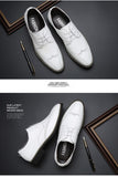 Misalwa White Brogue Men's Casual Formal Shoes Oxford PU Leather Dress Shoes Party Gentleman British