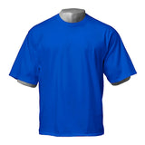 Men's Oversized Fit Short Sleeve T-shirt With Dropped Shoulder Loose Hip Hop Fitness Summer Gym Bodybuilding Tops Tees Mart Lion Blue M 