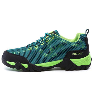 Summer Men's Casual Shoes Outdoor Mesh Sneakers Women Non-slip Running Sport Lace Up Trekking Hiking Footwear Camping Spring Mart Lion hu green 36 