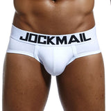 Men's Underwear Briefs Jockstrap Pouch Cuecas Cotton Stripe Panties Thongs Underpants Mart Lion JM303WHITE L(30-32inches) 
