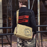 Men's Canvas Shoulder Bags Travel Crossbody Messenger Briefcase Handbag Tote Mart Lion   