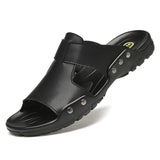 Genuine Leather Slippers Summer Men's Shoes Casual Outdoor Flip Flop Indoor Non-Slip Beach Sandals