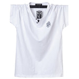 Summer Men's T-shirt Crew-Neck T Shirt Cotton Large Tops Tee Breathable Slim Fit T Shirt Homme  Oversized Mart Lion White L 