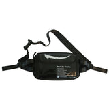 Casual Chest Bag Men's Belt Fanny Pack Nylon Outdoor Phone Pouch Crossbody Bag Street Style Unisex Waist Bags Mart Lion Black Waist Bag  