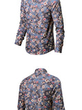 Men's Floral Shirts Vintage Printed Camisa Social Longs Sleeve Dress Camisa Social Masculina Streetwear