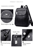 Leather Backpack Women Large Capacity Travel Backpack School Bags Mochila Shoulder Women Mart Lion   