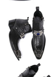  Summer Mens High-heeled Pointed shoes Dress Boots Model Show Banquet Party cow leather Mart Lion - Mart Lion