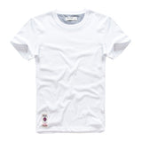 Men's T-shirt Cotton Solid Color t shirt Men's Causal O-neck Basic Male Classical Tops Mart Lion White02 M 