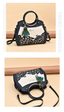 Female Composite Bags Hollow Out Ombre Handbag Floral Print Shoulder Bag Ladies Pu Leather Casual Tote Bags Vintage Bolsa Mart Lion   