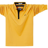 Men's Polo Shirt Long Sleeve Polo Shirt Contrast Color Polo Clothing Autumn Streetwear Casual Tops Cotton Polo Mart Lion Yellow M 