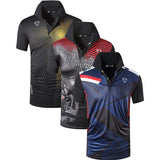 Jeansian 3 Pack Men's Sport Tee Polo Shirts Poloshirts Golf Tennis Badminton Dry Fit Short Sleeve LSL195 PackE Mart Lion LSL265-266-267-Black US S 