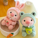 1pc 25cm Cosplay Unciorn Frog Tiger Bunny Boab Tea Plushie Pink Pig Plush Toy Girl Cuddly Baby Appease Doll Birthday Gift Mart Lion   
