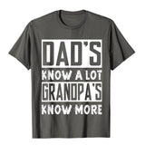 Men's Dads Knows A Lot Grandpa Knows Everything Fathers Day Gifts Top T-Shirts Geek Cotton Fitness Mart Lion Asphalt XS 