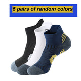 5Pairs Men Socks AnkleThick Knit Sports Outdoor Fitness Breathable Quick Dry Wear-resistant Short Running Mart Lion 5 free colors size 38-43 