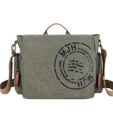 Men's Canvas Shoulder Bags Travel Crossbody Messenger Briefcase Handbag Tote Mart Lion Army Green  
