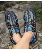 Summer Men's Trekking Shoes Breathable Mesh Climbing Light Outdoor Hiking chaussure homme randonnee Mart Lion   