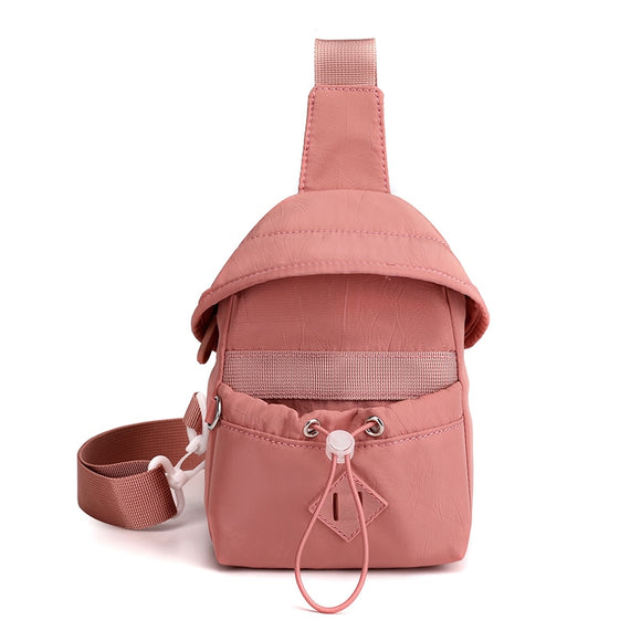 Women Bag Casual Canvas Chest Female Travel Small Crossbody Chest Sport Outdoor Waist Packs Mart Lion Pink chest bag  