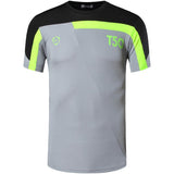 jeansian Sport Tee Shirt Running Gym Fitness Workout Football Short Sleeve Dry Fit Black Mart Lion LSL135-LightGray US S 