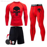 MMA Compression Sport suit Men's thermal underwear sets 1-3 piece Tracksuit Jogging suits Quick dry Winter Fitness Base layer Mart Lion 3-piece set 2 L 