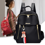 Oxford Backpack Women Multiple Pockets Mochila Black Red Small Designer Bagpack Cute Book Bag Waterproof School Mart Lion   