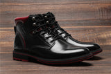 Red bottom Men Boots Patent leather Men Ankle Boots Mart Lion   