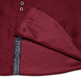 Men's Long Sleeve 100% Cotton Solid Black Red White Shirt Casual Paisley Slim Fit Social Dress Shirts DiBanGu Mart Lion   