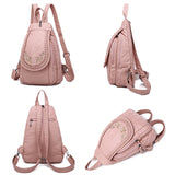 Hot White Women Backpack Female Washed Soft Leather Backpacks Ladies Sac A Dos School Bags for Girls Travel Back Pack Rucksacks Mart Lion   
