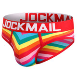 Gay Briefs Men's Underwear Panties Cueca Tanga Slip Homme Calzoncillo Kincker Bikini  Jockstrap Printed pattern Mart Lion JM369RED M(27-30 inches) 