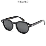 Lemtosh Style Polarized Sunglasses For Men's Vintage Classic Round Mart Lion C1 Black Gray Size L 49mm 
