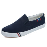Men's Shoes Casual Canvas Summer Slip-on Unisex Sneakers Flats Breathable Light Black Lovers Shoes Footwear Mart Lion A002blue 35 