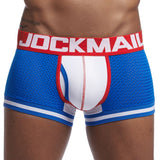 Boxer Men's Underwear Mesh Low Rise Breathable Cotton U Convex Pouch Athletic Supporters Leggings  Boxers Hombre Boxershorts Mart Lion JM441BLUE L(30-32inches) 